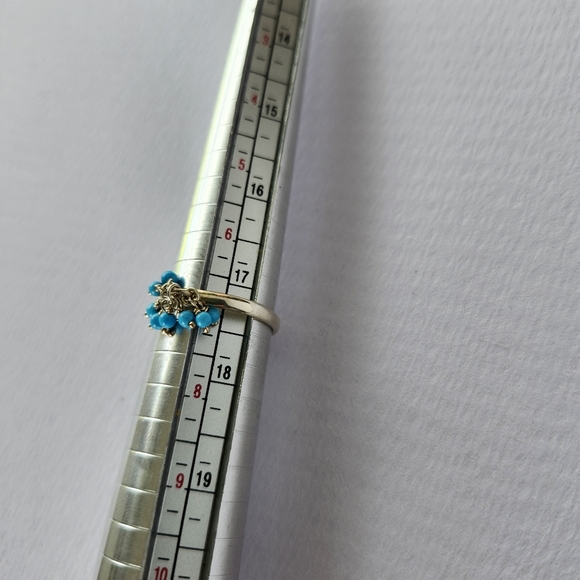 925 silver ring with turquoise beads - Picture 3 of 5